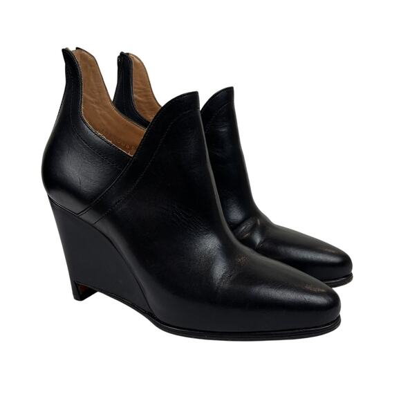 Maison Margiela MM22 Leather Pointed Toe Wedge Booties Women's 36.5 - Picture 1 of 12